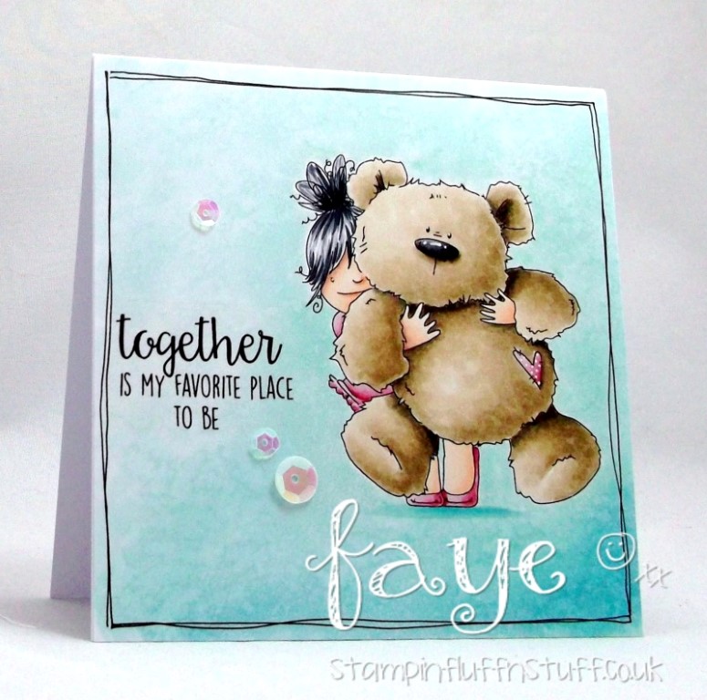 Stamping Bella March 2017 release- SQUIDGY and TEDDY RUBBER STAMP. Card by Faye WYNN JONES