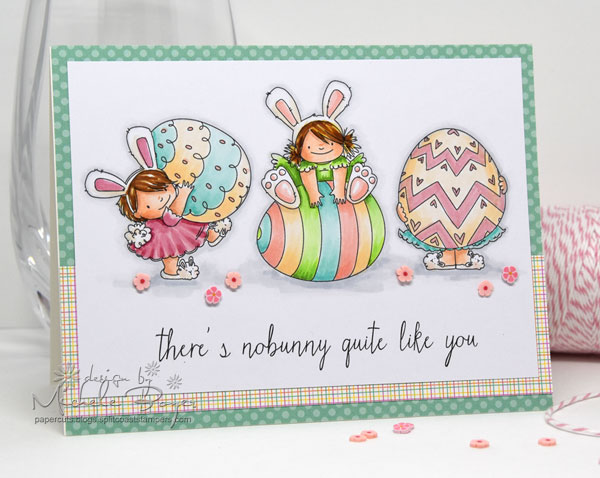 Stampingbella SPRING 2017 RELEASE-SQUIDGY EASTER TRIO rubber stamp. Card by Michele Boyer