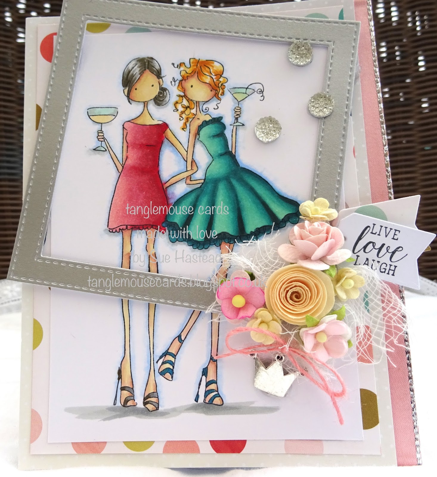Spotted On Sunday at Stamping Bella - Sue Hastead's Uptown Girls Victoria & Juliette Card