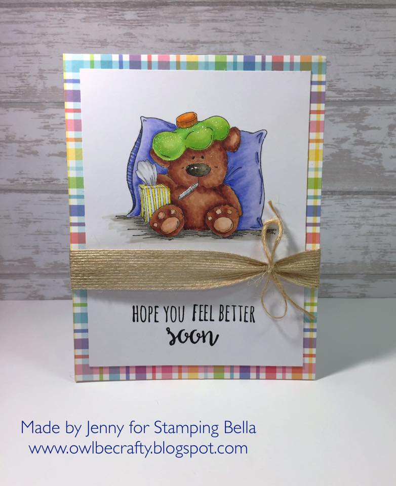Bellarific Friday  MARCH 10 2017- Rubber stamp used STUFFY STUFFIE card by JENNY BORDEAUX
