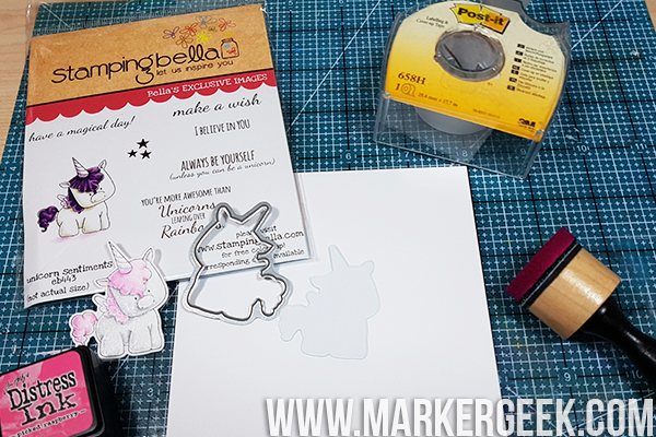 Stamping Bella Stamp It Saturday - Die Cut Masking & Distress Ink Backgrounds with Elaineabella