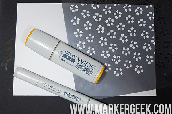 Stamping Bella Marker Geek Monday Copic Colorless Blender & Stencils for Backgrounds