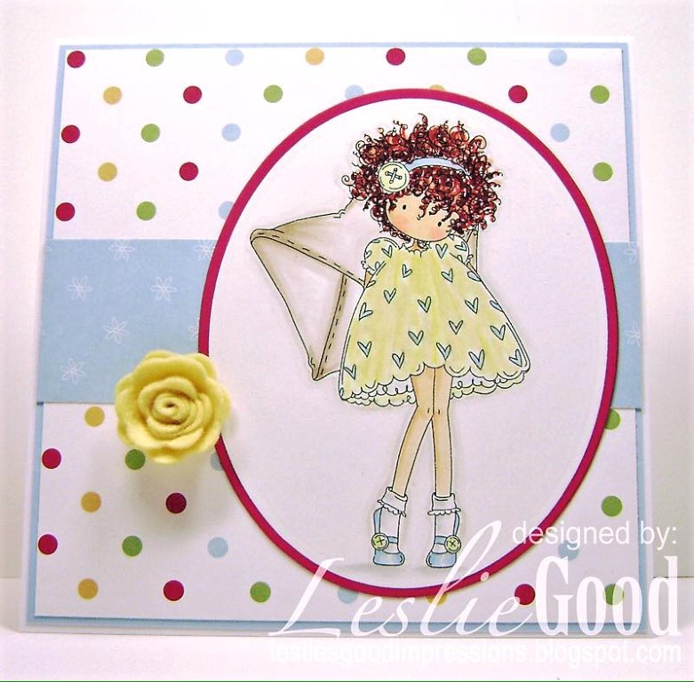 Bellarific Friday with Stamping Bella - rubber stamp uised: TINY TOWNIE LACEY HAS A LETTER card by LESLIE GOOD