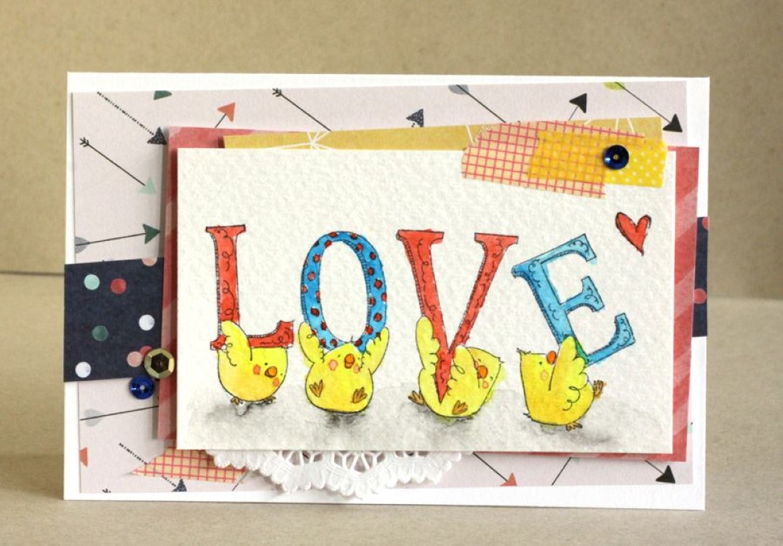 Bellarific Friday with Stamping Bella - rubber stamp uised: LOVE CHICKS card by Alice Wertz