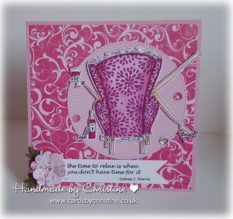 Bellarific Friday with Stamping Bella- rubber stamp used: UPTOWN GIRL REILLY loves to relax, card made by Christine Levison
