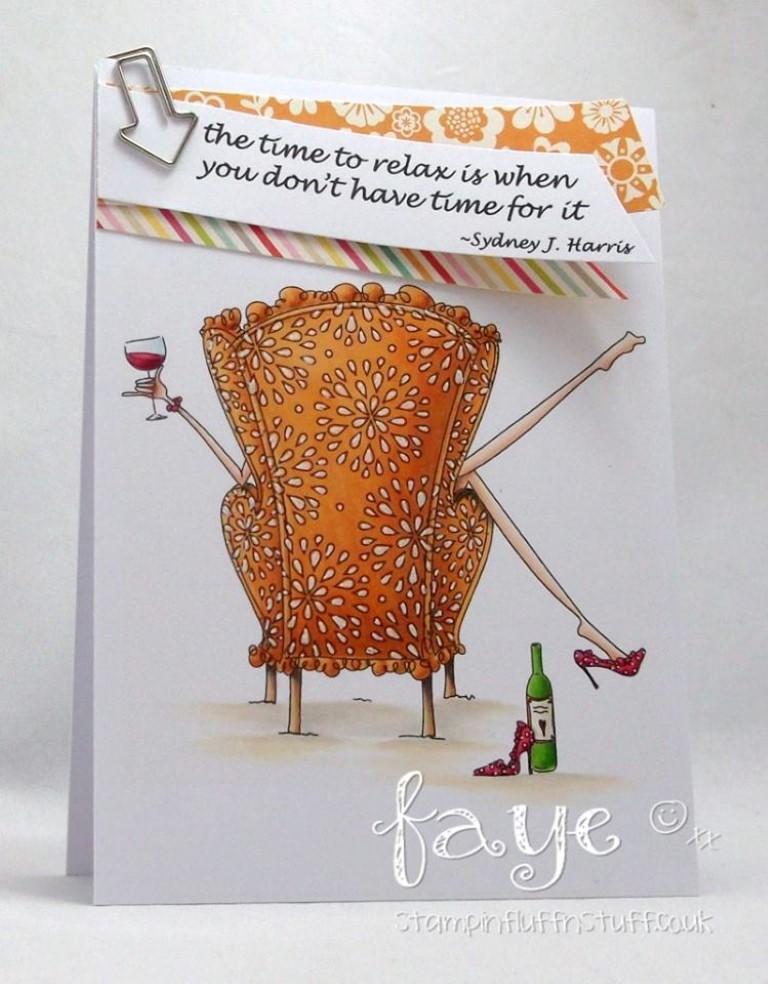 Bellarific Friday with Stamping Bella- rubber stamp used: UPTOWN GIRL REILLY loves to relax, card made by Faye Wynn Jones