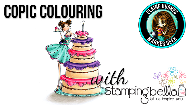 Marker Geek Monday - Copic Colouring Uptown Girl Bianca has a Big Cake