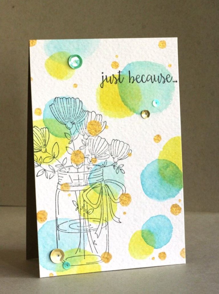 Bellarific Friday with Stamping Bella May 5th 2017- stamp used- MASON JAR OF FLOWERS card by ALICE WERTZ