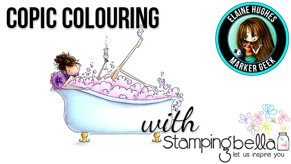 Stamping Bella Marker Geek Monday Copic Colouring Uptown Girl Bubbles loves her Bubbly (with video)