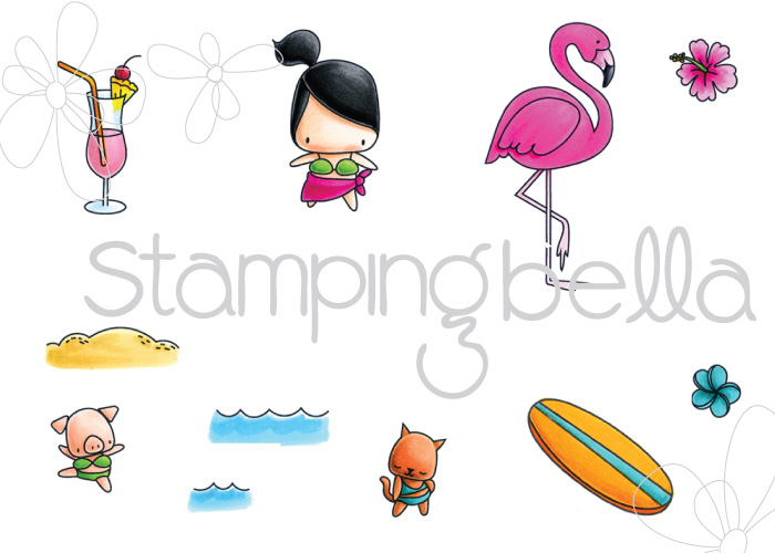 Stamping Bellar RELEASE PREVIEW SUMMER 2017- RUBBER STAMPS- THE LITTLES SURFER SET