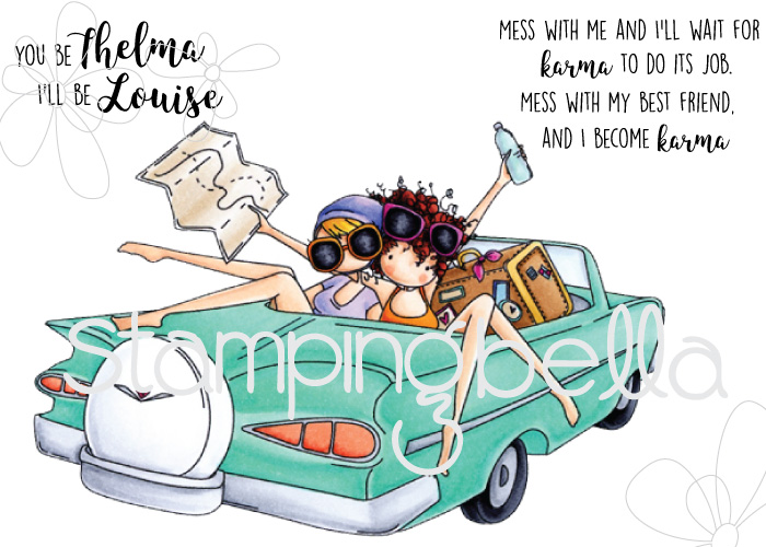Stamping Bella SUMMER 2017 RELEASE- RUBBER STAMP : UPTOWN GIRLS Thelma and Louise
