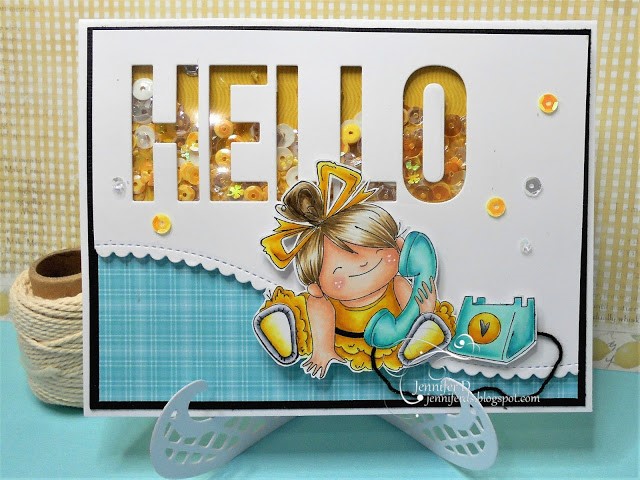 wonderful wednesdays with STAMPING BELLA-rubber stamp used CHATTY SQUIDGY card by JENNY DIX