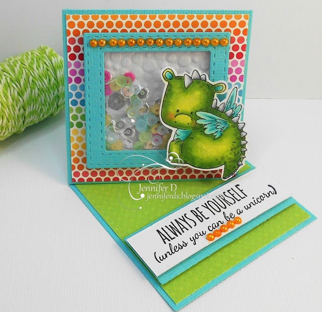 Wonderful Wednesdays with STAMPING BELLA- -QUAD EASEL card using our SET OF DRAGONS rubber stamps, Dragon Sentiments and Unicorn Sentiments.. card by Jenny Dix