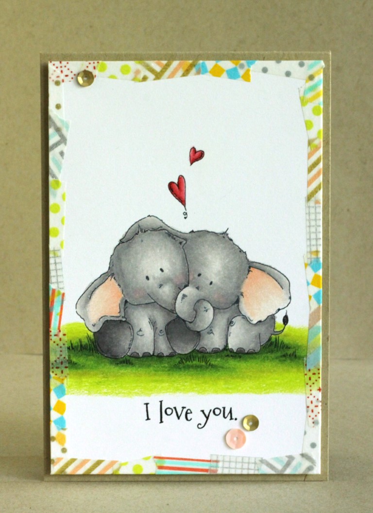 Bellarific Friday with Stamping Bella - Stamp used ELLIE LOVES PHANT. Card made by Alice Wertz