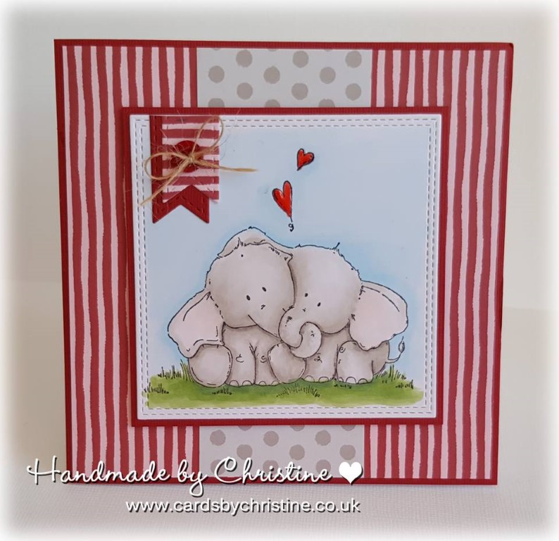Bellarific Friday with Stamping Bella - Stamp used ELLIE LOVES PHANT. Card made by Christine Levison