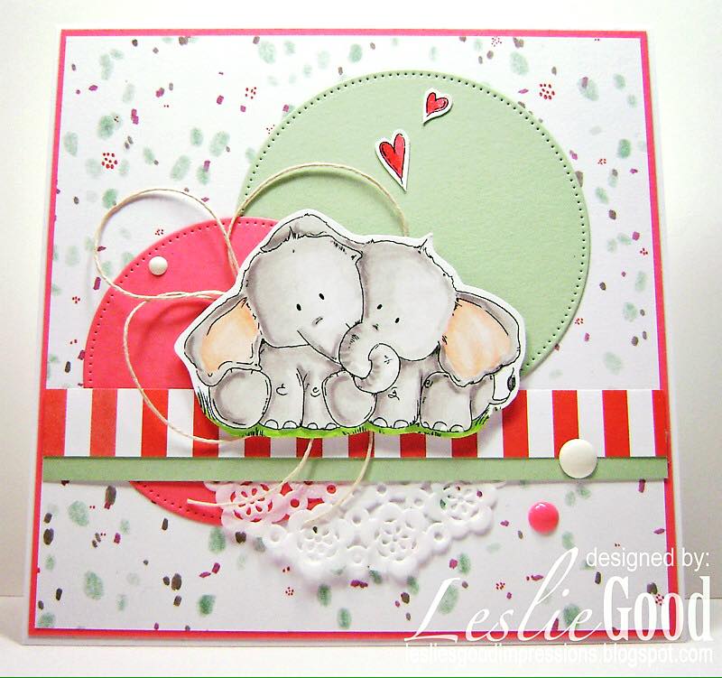 Bellarific Friday with Stamping Bella - Stamp used ELLIE LOVES PHANT. Card made by Leslie Good