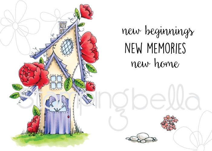 Stamping Bella SUMMER 2017 RELEASE- RUBBER STAMP : TINY TOWNIE FAIRY GARDEN HOUSE