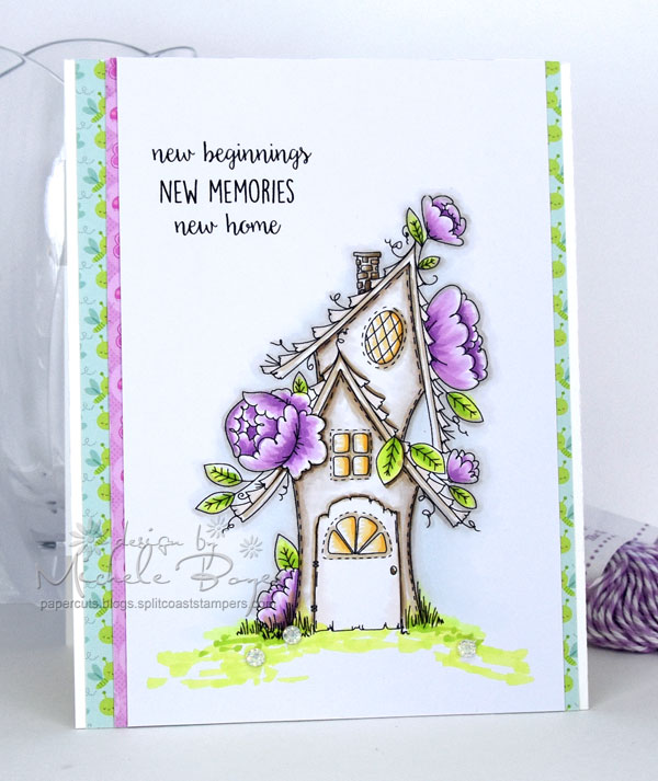 Stamping Bella SUMMER 2017 RELEASE- RUBBER STAMP : TINY TOWNIE fairy garden house Card by Michele Boyer