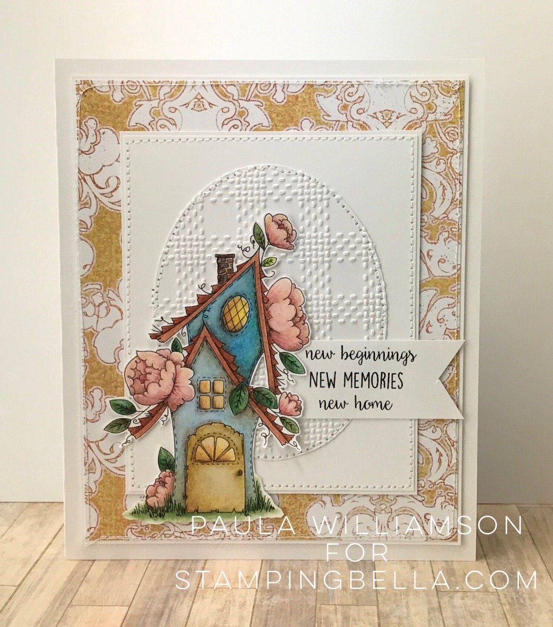 Stamping Bella SUMMER 2017 RELEASE- RUBBER STAMP : TINY TOWNIE fairy garden house Card by Paula Williamson
