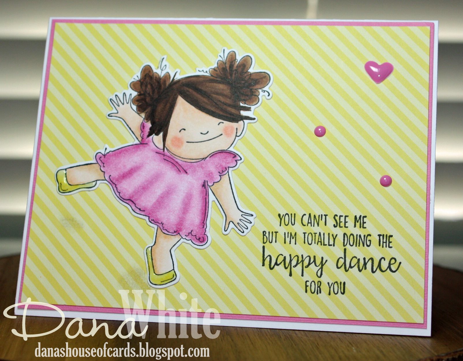 Bellarific Friday June 23 2017- Rubber stamp: Happy dance SQUIDGY  Card by Dana White