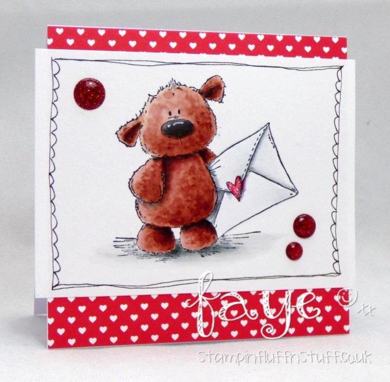 Bellarific Friday with Stamping Bella!- Rubber stamp used: HARRY loves HAPPY MAIL.  card by Faye Wynn Jones