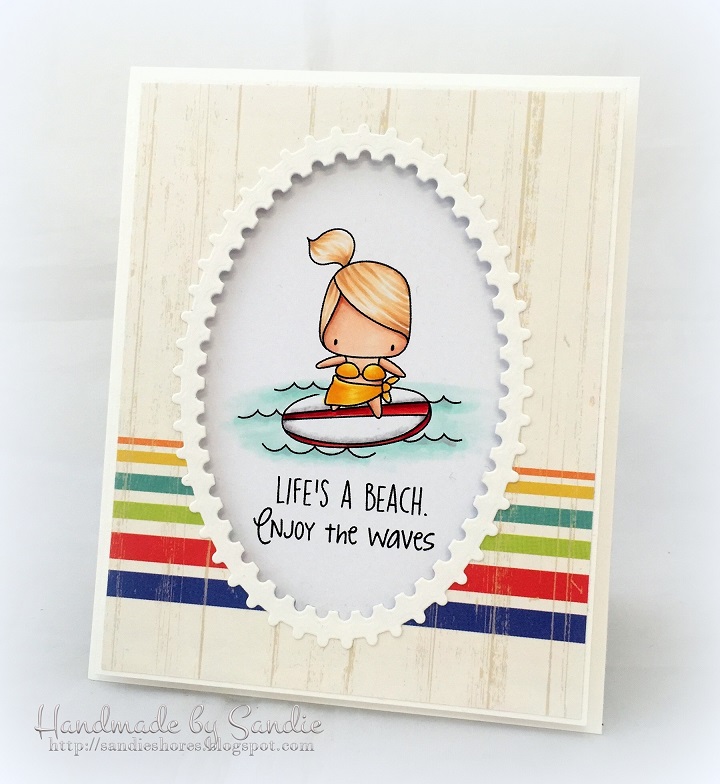 Stamping Bellar RELEASE PREVIEW SUMMER 2017- RUBBER STAMPS- THE LITTLES SURFER SET. Card by Sandie Dunne
