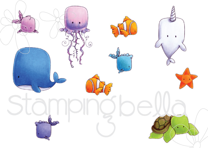 Stamping Bella SUMMER 2017 RELEASE- UNDER THE SEA CREATURES RUBBER STAMP