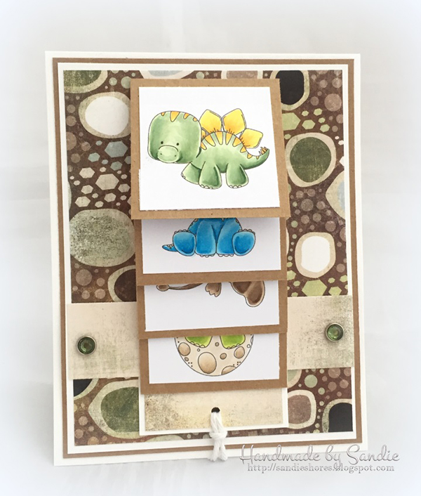 Stamping Bella DT Thursday: Create a Waterfall Dinosaur Card with Sandiebella!