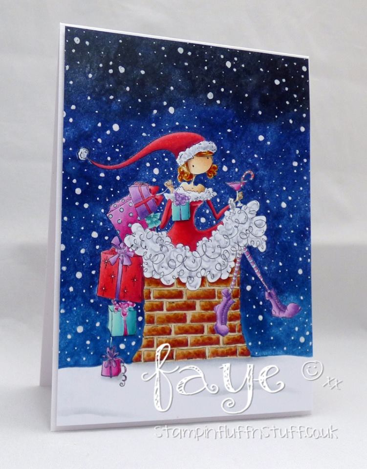 Bellarific Friday July 21st 2017- rubber stamp used on card: UPTOWN GIRL CHARLIE sits by the CHIMNEY , created by FAYE WYNN JONES