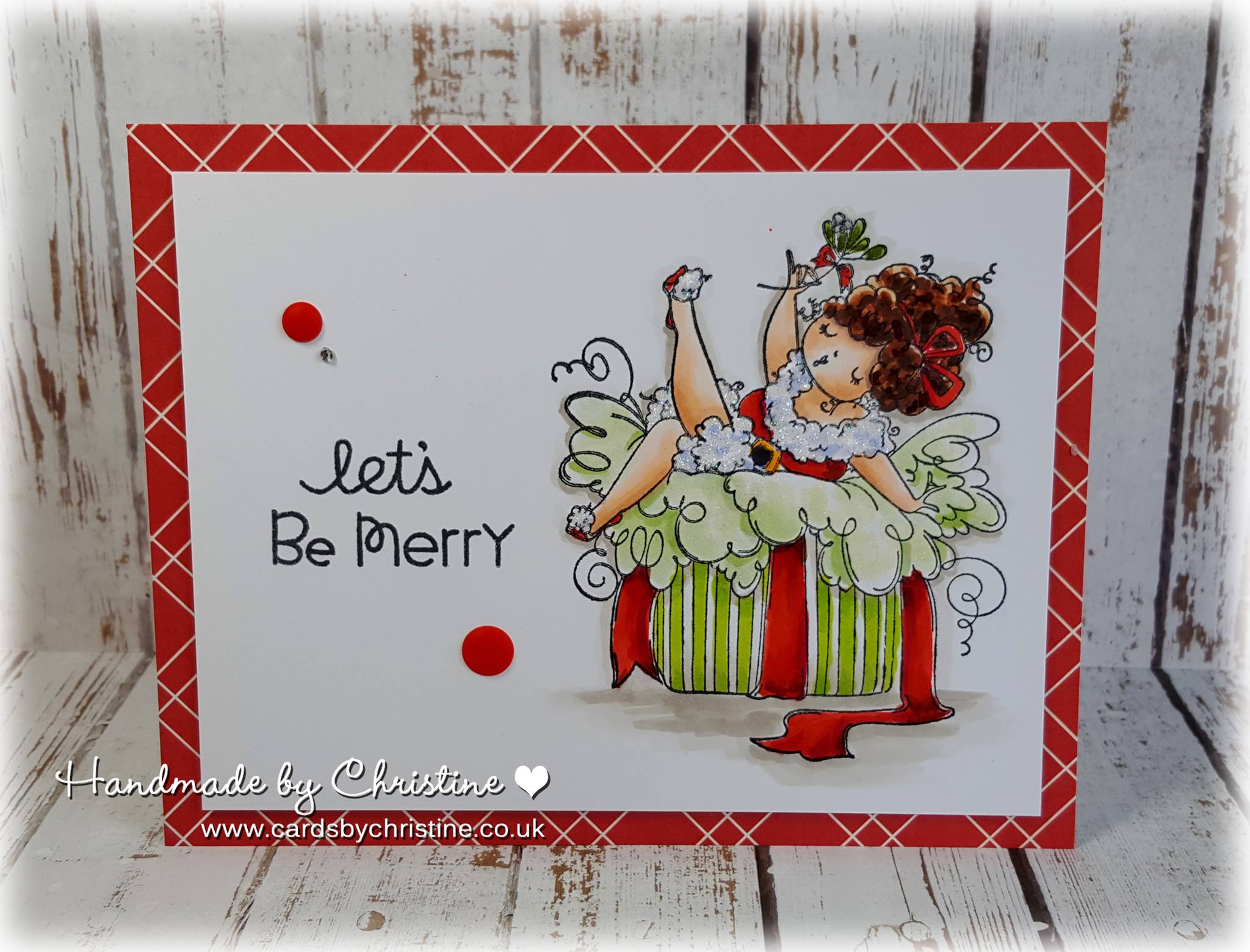 Bellarific Friday July 21st 2017- rubber stamp used on card: EDNA under the MISTLETOE , created by Christine Levison