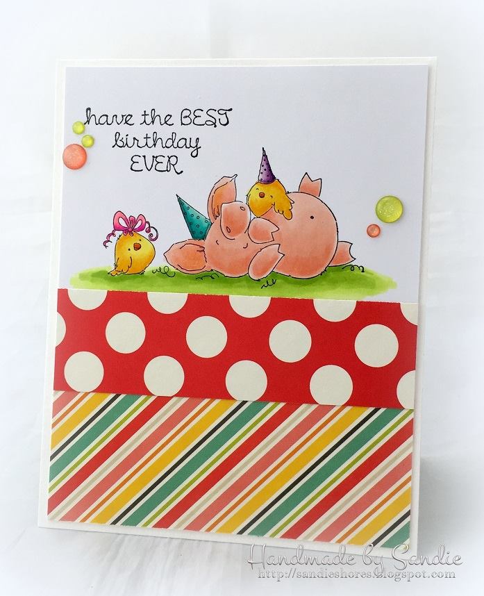 Bellarific Friday with stamping bella. Stamp usedL PETUNIA HAS A PARTY. Card by Sandie Dunne