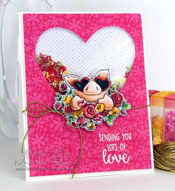 Bellarific Friday with Stamping Bella- rubber stamp used: Petunia's IN LOVE card made by Michele Boyer