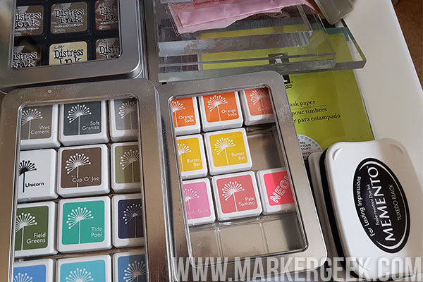 Storing little stamp pads in plastic cases 