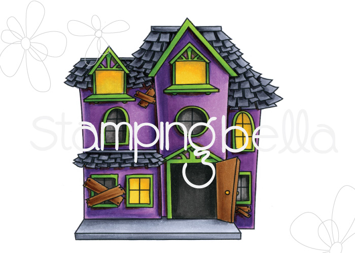 STAMPING BELLA SNEAK PEEK DAY 3- LITTLE BITS HAUNTED HOUSE RUBBER STAMP