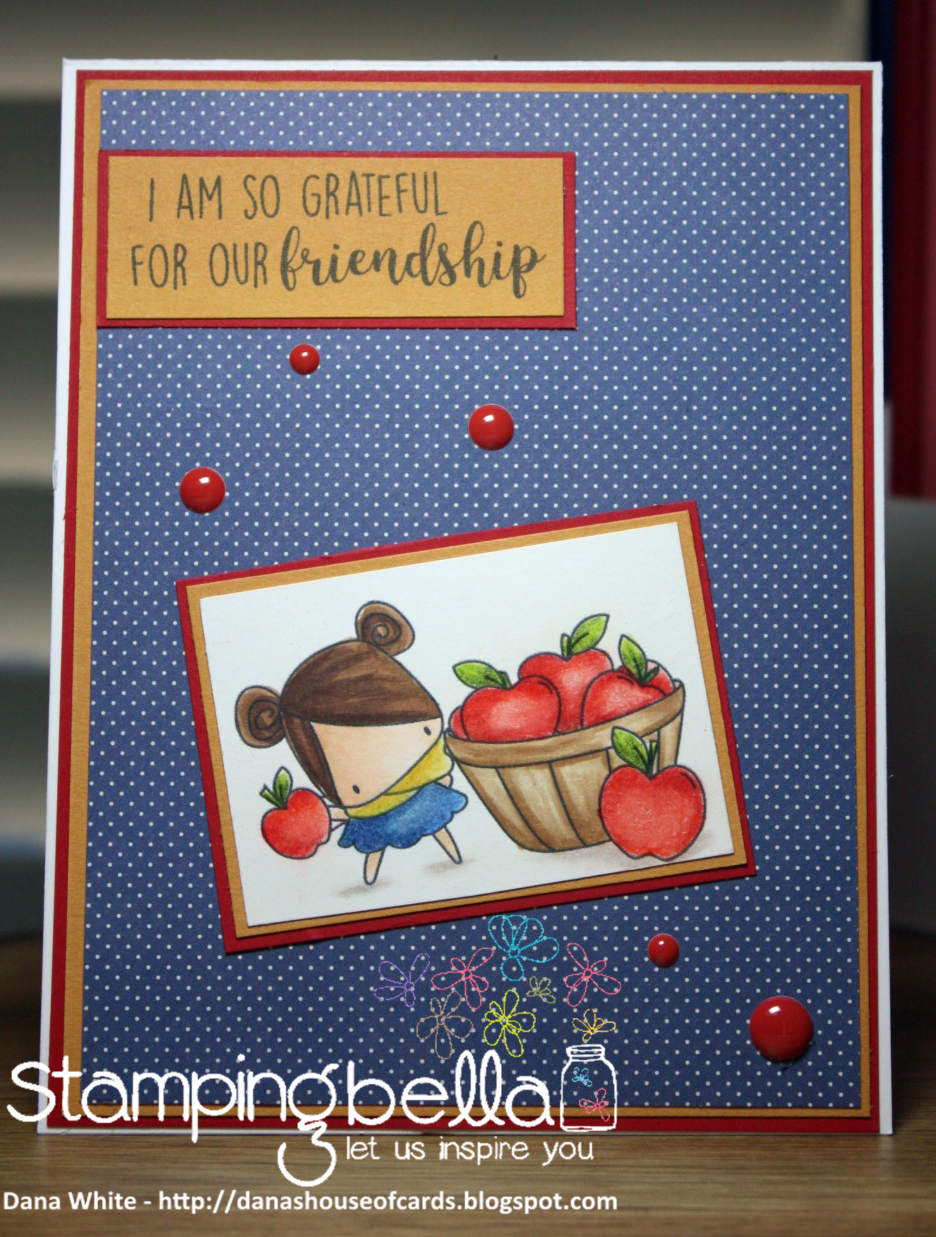 Stamping Bella SNEAK PEEK DAY 1- STAMPS USED: FALL SENTIMENT SET, THE LITTLES-APPLE PICKING image.. Card by Dana White
