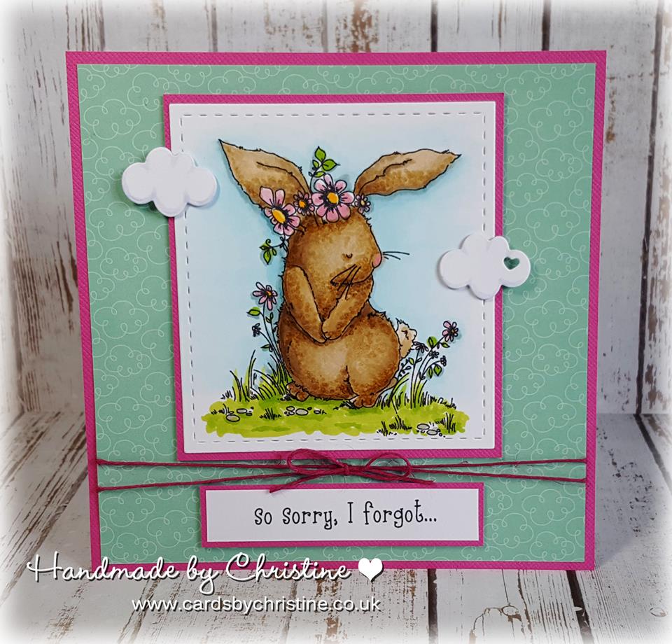 Bellarific Friday with Stamping Bella- Stamp used: Bedelia the bunny.  Card by Christine Levison