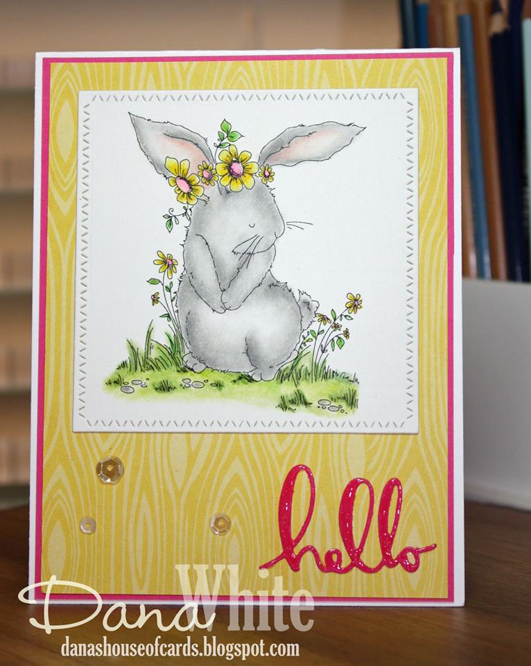 Bellarific Friday with Stamping Bella- Stamp used: Bedelia the bunny.  Card by Dana White