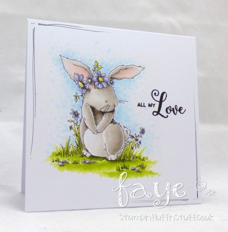Bellarific Friday with Stamping Bella- Stamp used: Bedelia the bunny.  Card by FAYE WYNN Jones