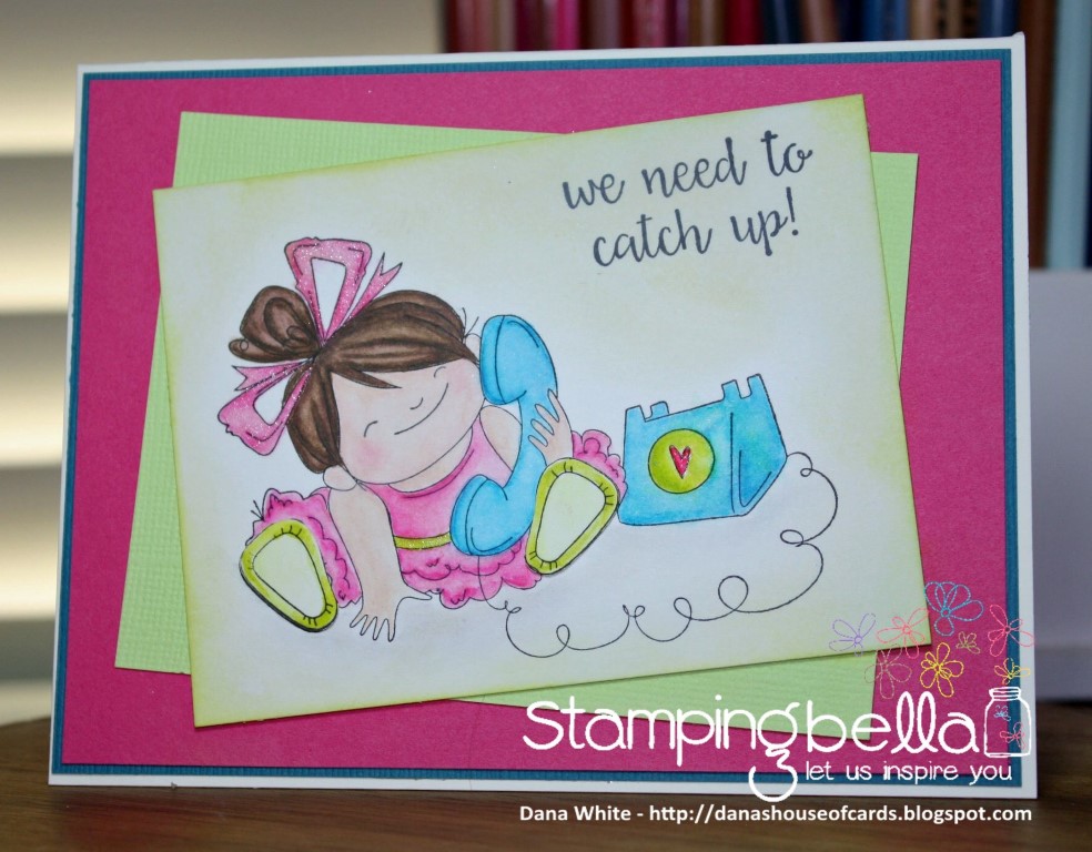 bellarific friday with Stamping Bella AUG 18 2017- rubber stamp used: CHATTY SQUIDGY, card by DANA WHITE