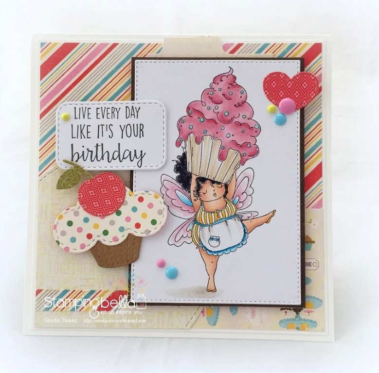 Bellarific Friday with Stamping Bella- rubber stamp used:  MEET EDNA, card made by SANDIE DUNNE