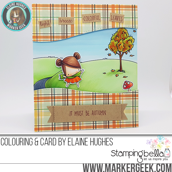 Stamping Bella SNEAK PEEK DAY 1- STAMPS USED: FALL BACKDROP, AND LITTLE BITS FALL FRUIT. Card by ELAINE HUGHES