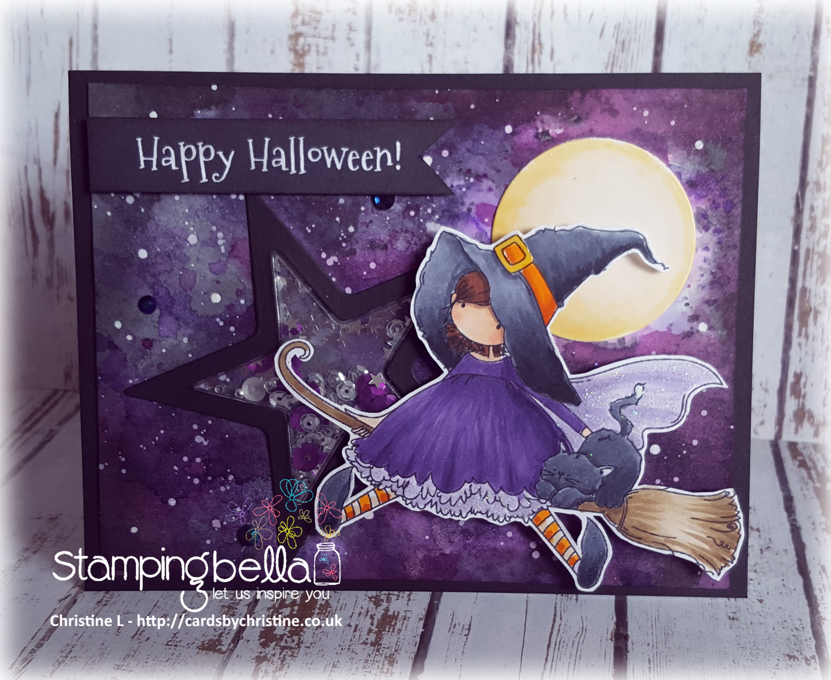Stamping Bella SNEAK PEEK DAY 1- STAMPS USED: Tiny Townie HATTIE loves HALLOWEEN card by CHRISTINE LEVISON