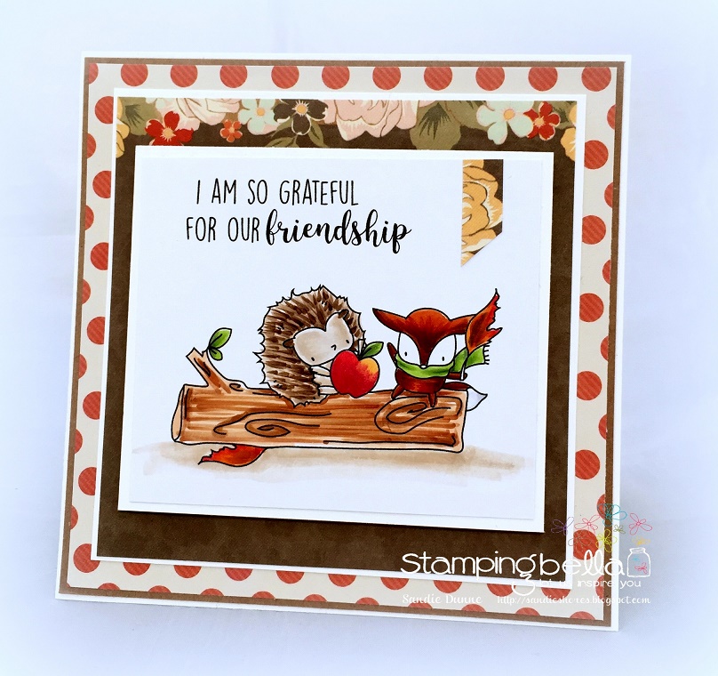 Stamping Bella SNEAK PEEK DAY 2 : THE LITTLES HEDGIE and FOXY RUBBER STAMP card by Sandie Dunne