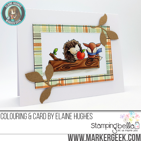 Stamping Bella SNEAK PEEK DAY 2 : THE LITTLES HEDGIE and FOXY RUBBER STAMP card by Elaine Hughes