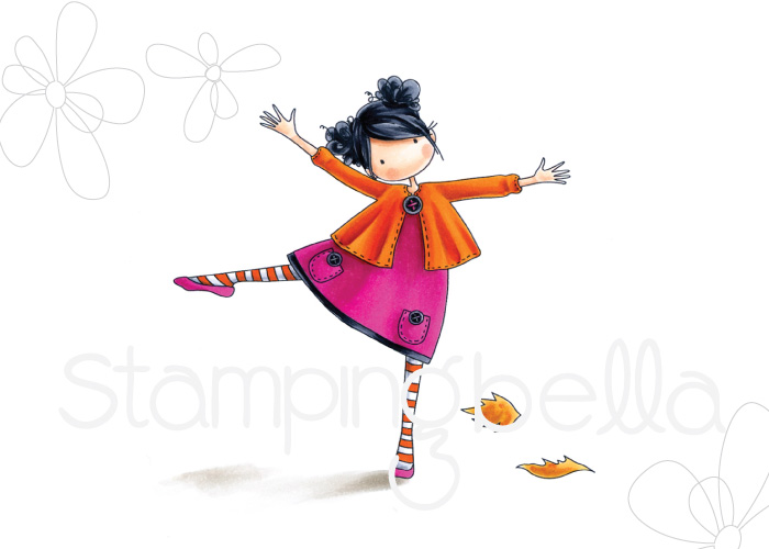 Stamping Bella FALL/HALLOWEEN 2017 RELEASE-TINY TOWNIE LAYLA loves LEAVES rubber stamp