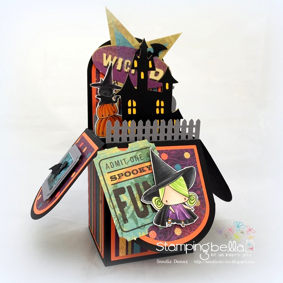 STAMPING BELLA SNEAK PEEK DAY 3- LITTLE BITS LITTLE WITCHIES TREAT BOX by SANDIE DUNNE