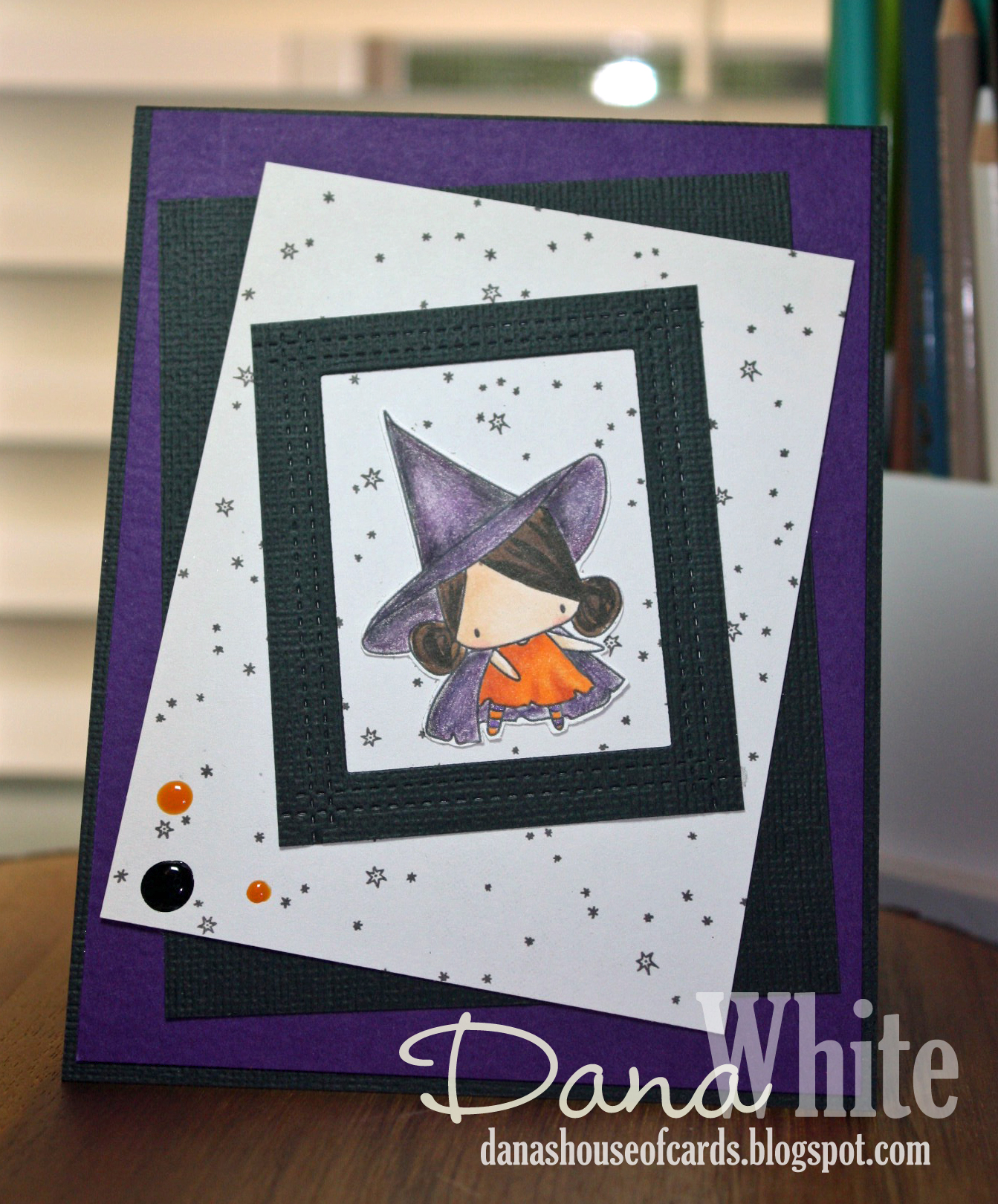 STAMPING BELLA SNEAK PEEK DAY 3- LITTLE BITS LITTLE WITCHIES RUBBER STAMP card by DANA WHITE