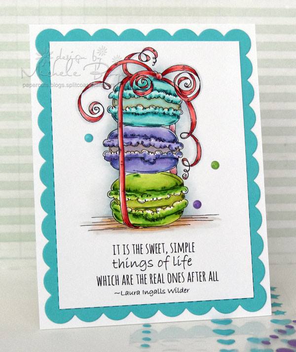 Bellarific Friday with STAMPING BELLA August 25th 2017. Rubber stamp used MACARON BOUQUET.  Card made by Michele Boyer
