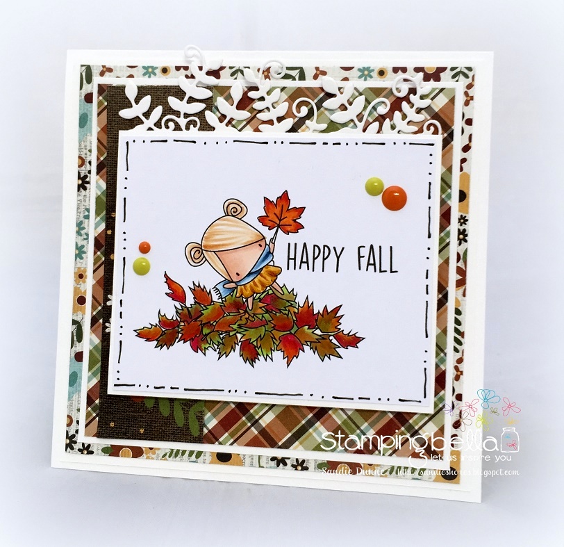 Stamping Bella SNEAK PEEK DAY 2 : THE LITTLES PLAYING IN THE LEAVES card by Sandie Dunne