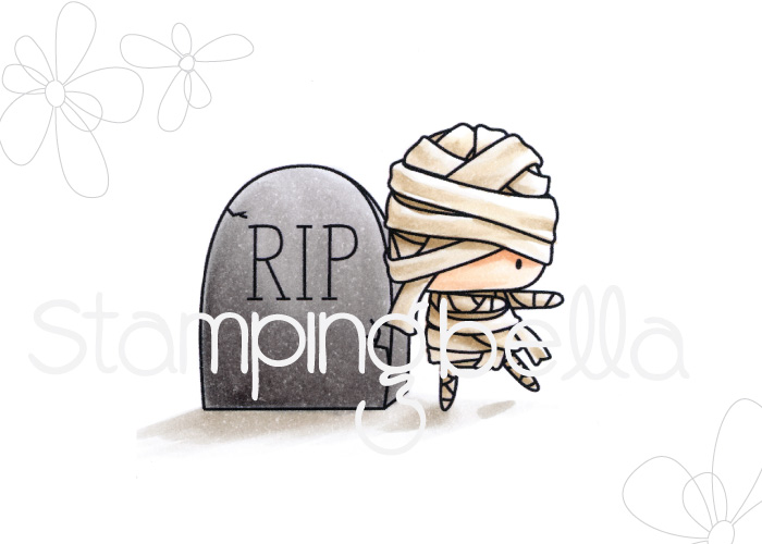 THE LITTLES THE MUMMY and the TOMBSTONE Rubber stamp by Stamping Bella
